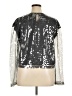 Bold Elements 100% Polyester Metallic Silver Long Sleeve Blouse Size XL - photo 2