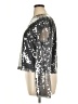 Bold Elements 100% Polyester Metallic Silver Long Sleeve Blouse Size XL - photo 5