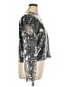 Bold Elements 100% Polyester Metallic Silver Long Sleeve Blouse Size XL - photo 4