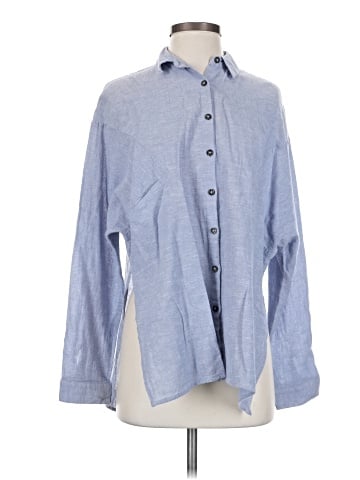 Topshop Long Sleeve Button-Down Shirt (view 1)