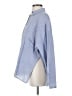 Topshop Solid Blue Long Sleeve Button-Down Shirt Size 4 - photo 5