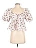 Buddy Love 100% Polyester White Pink Short Sleeve Blouse Size XS - photo 1