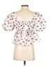 Buddy Love 100% Polyester White Pink Short Sleeve Blouse Size XS - photo 2