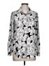 Karl Lagerfeld Paris 100% Polyester Print Silver Long Sleeve Blouse Size L (estimated) - photo 1