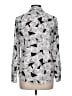 Karl Lagerfeld Paris 100% Polyester Print Silver Long Sleeve Blouse Size L (estimated) - photo 2