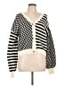 Shein 100% Polyester Checkered-gingham Ivory Cardigan Size L - photo 1