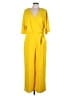Trina Turk 100% Polyester Solid Yellow Jumpsuit Size 12 - photo 1