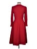 L.K. Bennett 100% Polyester Solid Red Casual Dress Size 6 - photo 2