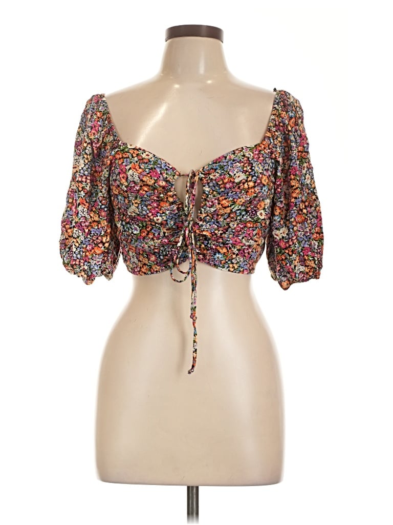 Pre-owned Wild Fable 3/4 Sleeve Blouse In Brown