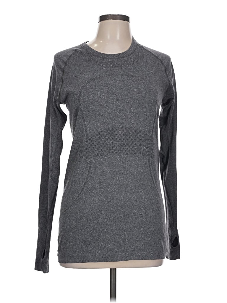 Pre-owned Lululemon Athletica Long Sleeve T-shirt In Gray