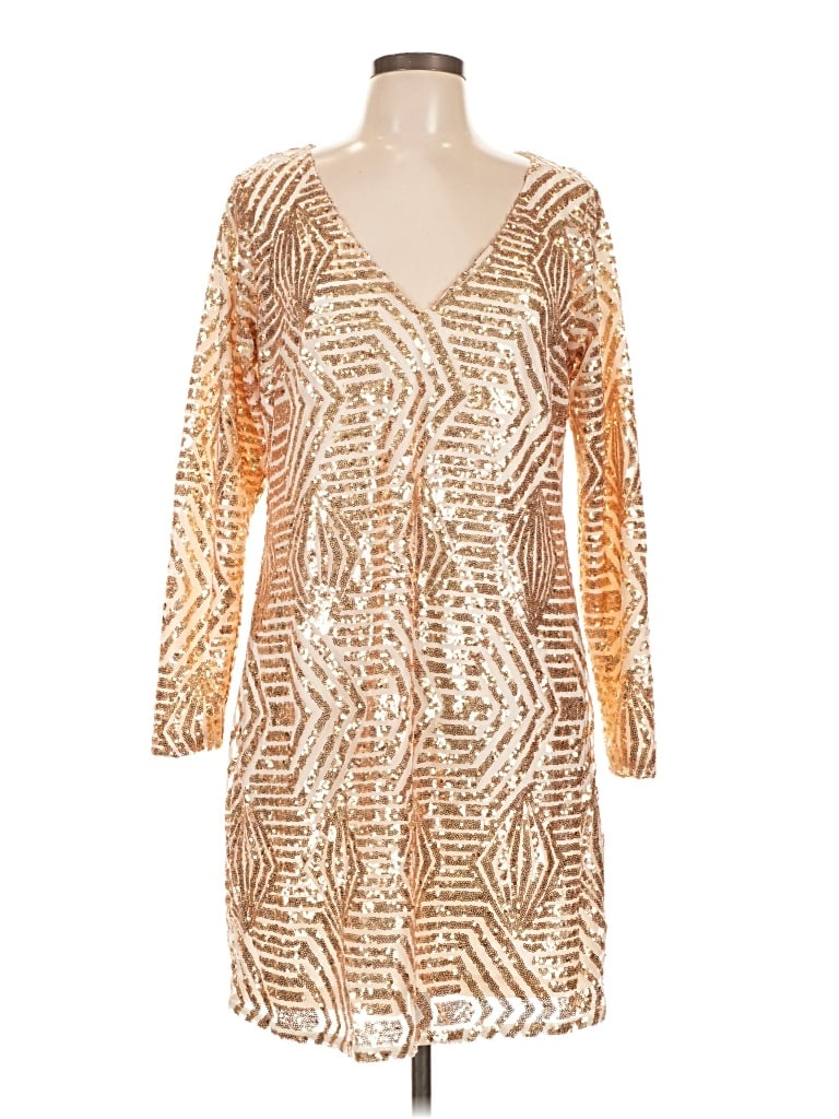 Pre-owned City Chic Cocktail Dress In Gold
