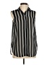 H&M 100% Polyester Stripes Black Sleeveless Blouse Size 6 - photo 1
