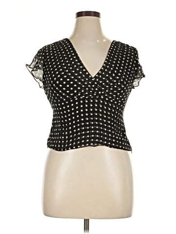 AK Anne Klein Short Sleeve Silk Top (view 1)
