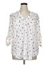 Torrid Hearts White 3/4 Sleeve Button-Down Shirt Size 1X Plus (1) - photo 1