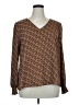 Worthington 100% Polyester Brown Long Sleeve Blouse Size XL - photo 1