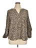 MICHAEL Michael Kors Animal Print Tan 3/4 Sleeve Blouse Size XL - photo 1