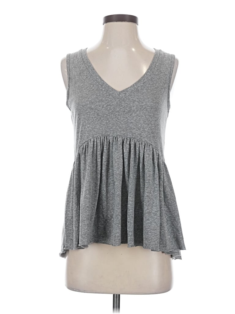 Pre-owned T.la Sleeveless Top Gray Sweetheart Neckline Tops