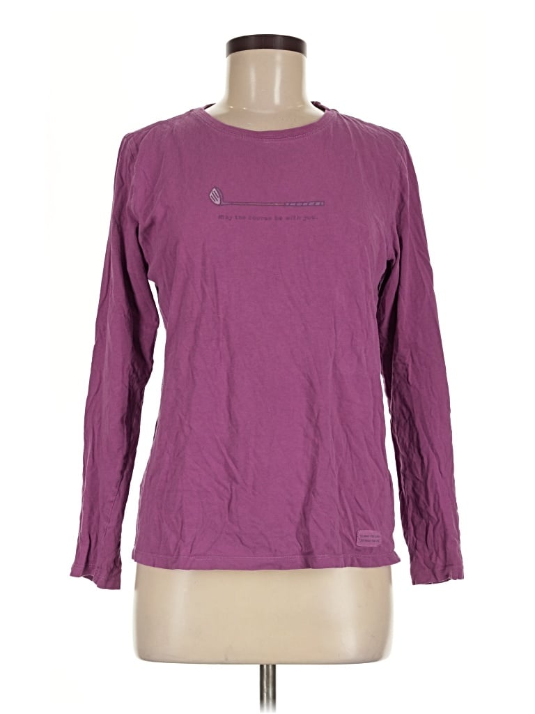Pre-owned Life Is Good Long Sleeve T-shirt In Purple