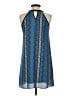 Pink Rose 100% Polyester Paisley Blue Casual Dress Size S - photo 2