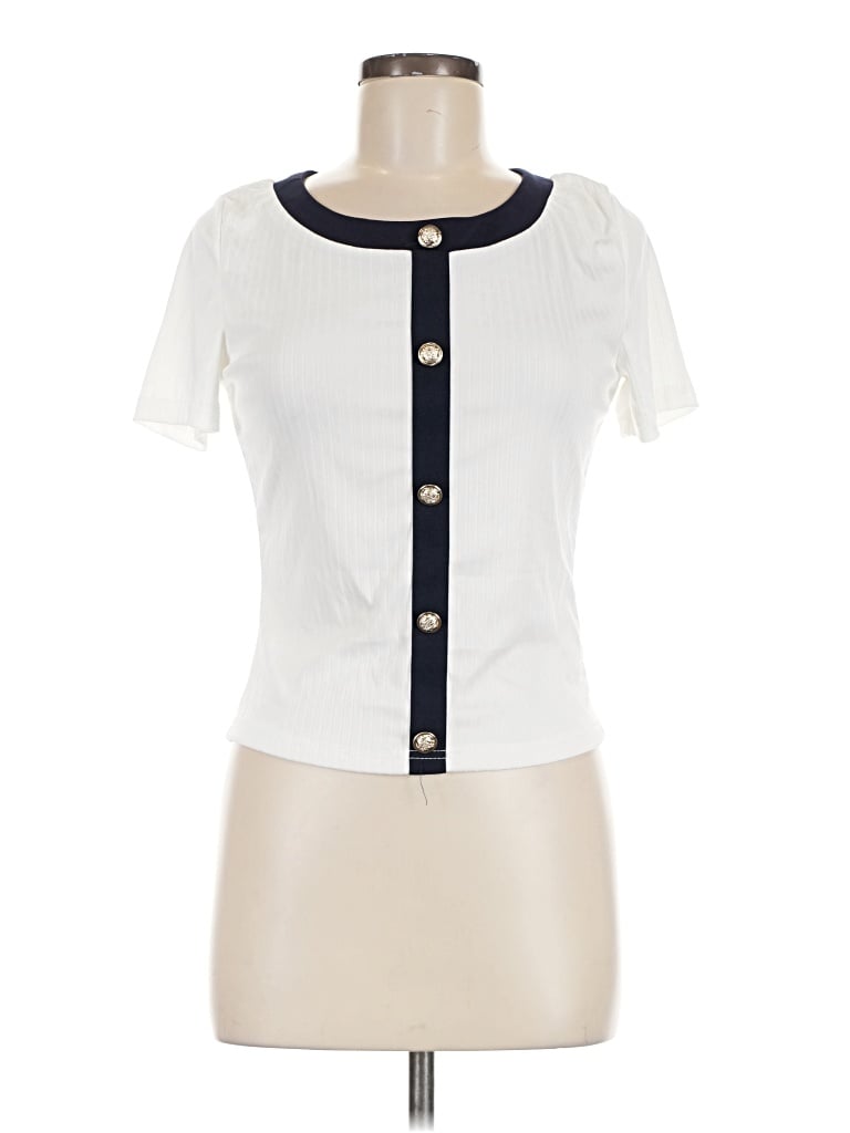 Pre-owned Shein Short Sleeve T-shirt In Ivory
