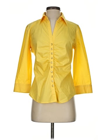 New York & Company 3/4 Sleeve Button-Down Shirt (view 1)