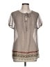 Liz Claiborne 100% Polyester Gray Short Sleeve Blouse Size L - photo 1