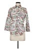 Chaps 100% Cotton Paisley Ivory 3/4 Sleeve Button-Down Shirt Size M - photo 1