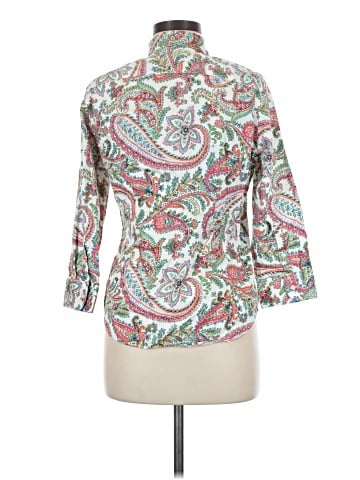 Chaps 3/4 Sleeve Button-Down Shirt (view 2)