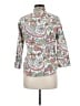 Chaps 100% Cotton Paisley Ivory 3/4 Sleeve Button-Down Shirt Size M - photo 2
