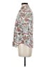 Chaps 100% Cotton Paisley Ivory 3/4 Sleeve Button-Down Shirt Size M - photo 5