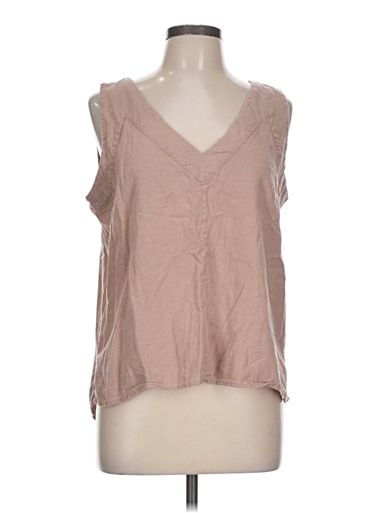Pre-owned Dkny Sleeveless Blouse In Tan