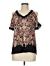 Dex 100% Rayon Black Short Sleeve Blouse Size M (estimated) - photo 1