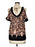 Dex 100% Rayon Black Short Sleeve Blouse Size M (estimated) - photo 2