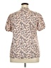 Misslook 100% Polyester Floral Tan Short Sleeve Blouse Size XXXL - photo 2