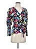 Never Fully Dressed 100% Polyester Floral Blue 3/4 Sleeve Blouse Size 4 - photo 1