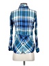 Talbots 100% Rayon Plaid Blue Long Sleeve Button-Down Shirt Size XS - photo 2