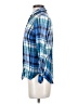 Talbots 100% Rayon Plaid Blue Long Sleeve Button-Down Shirt Size XS - photo 5