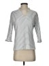 Sara Campbell Checkered-gingham White 3/4 Sleeve Blouse Size S - photo 1