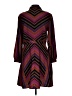 Diane von Furstenberg Chevron-herringbone Purple Casual Dress Size 10 - photo 2