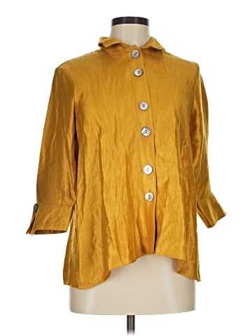 Ali Miles 3/4 Sleeve Button-Down Shirt (view 1)