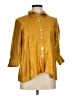 Ali Miles Gold 3/4 Sleeve Button-Down Shirt Size M (petite) - photo 1