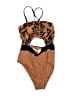 Cupshe Graphic Brown One Piece Swimsuit Size S - photo 1