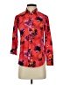 Banana Republic 100% Polyester Floral Red 3/4 Sleeve Blouse Size XXS - photo 1