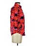 Banana Republic 100% Polyester Floral Red 3/4 Sleeve Blouse Size XXS - photo 4