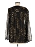 IMAN 100% Polyester Animal Print Black Long Sleeve Blouse Size M - photo 2