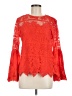Adiva Solid Red Long Sleeve Blouse Size M - photo 1