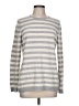 L.L.Bean 100% Cashmere Stripes Gray Silver Cashmere Pullover Sweater Size L - photo 1
