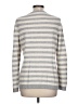 L.L.Bean 100% Cashmere Stripes Gray Silver Cashmere Pullover Sweater Size L - photo 2