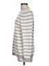 L.L.Bean 100% Cashmere Stripes Gray Silver Cashmere Pullover Sweater Size L - photo 5