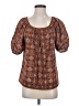 Max Studio Brown Short Sleeve Blouse Size XS - photo 1